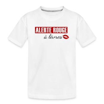 Alerte rouge à lèvres - T-shirt bio Premium Enfant - blanc - Devant