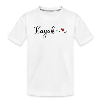 Un cœur de kayak mignon - T-shirt bio Premium Enfant - blanc - Devant
