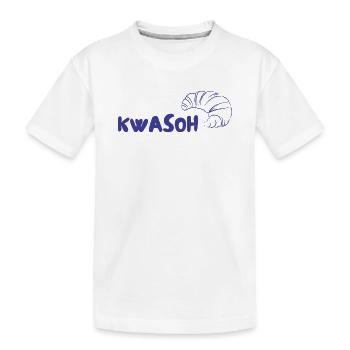 KWASOH Croissant Logo Print - Kinder Premium Bio T-Shirt - Weiß - Vorne