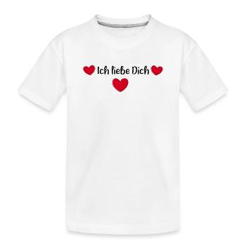 rotes Herz rot Herzen rot Herz - Kinder Premium Bio T-Shirt - Weiß - Vorne