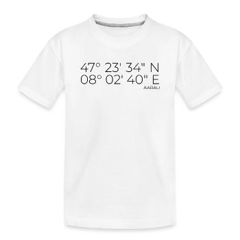 Coordonnées : Aarau, canton d’Argovie - T-shirt bio Premium Enfant - blanc - Devant