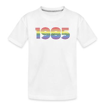 1985 - Kinder Premium Bio T-Shirt - Weiß - Vorne