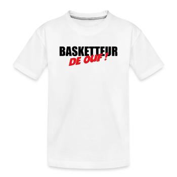 Basketballspieler der Welt – spaßige Leidenschaftssportleistung - Kinder Premium Bio T-Shirt - Weiß - Vorne