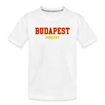 Budapest City Pride Varsity - Kids' Premium Organic T-Shirt - white - Front