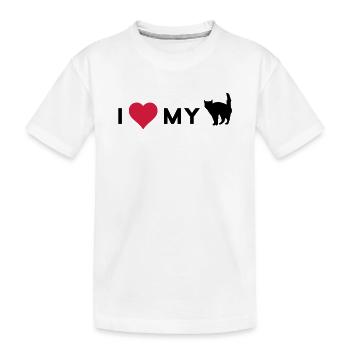 i love my cat - T-shirt bio Premium Enfant - blanc - Devant