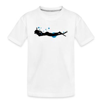 diver - Kids' Premium Organic T-Shirt - white - Front