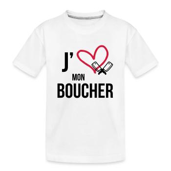 J'aime mon Boucher - T-shirt bio Premium Enfant - blanc - Devant