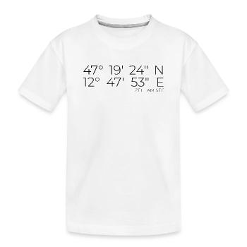 Koordinaten Zell am See Österreich - Kinder Premium Bio T-Shirt - Weiß - Vorne