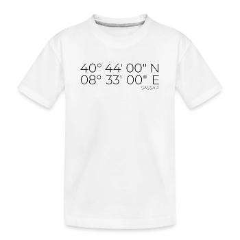 Coordinates: Sassari, Sardinia, Italy - Kids' Premium Organic T-Shirt - white - Front