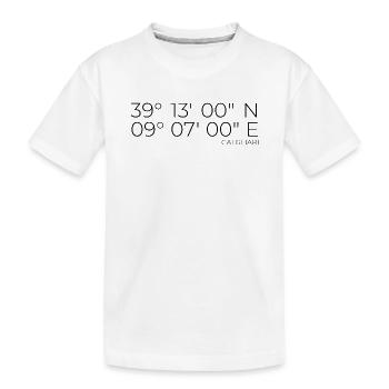 Coordinates: Calgliari, Sardinia, Italy - Kids' Premium Organic T-Shirt - white - Front