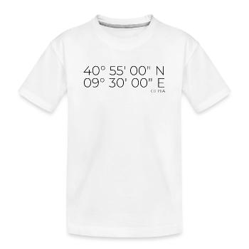 Coordinates: Olbia, Sardinia, Italy - Kids' Premium Organic T-Shirt - white - Front