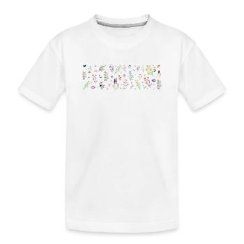 Midnight Bloom Botanical Print - Kids' Premium Organic T-Shirt - white - Front