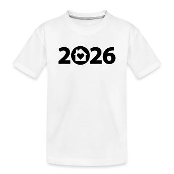 Constructeur 2026, Fête de pendaison de crémaillère 2026, Maison 2026 - T-shirt bio Premium Enfant - blanc - Devant