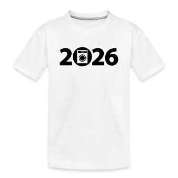 Machine à laver 2026, lessive 2026 - T-shirt bio Premium Enfant - blanc - Devant
