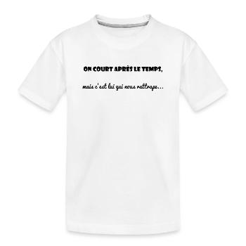 MESSAGE. CITATIONS. HUMOUR. CITATIONS DRÔLES - T-shirt bio Premium Enfant - blanc - Devant