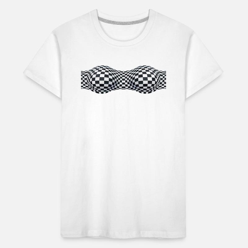 Folded Checkered Patterns Kids' Premium Organic T-Shirt