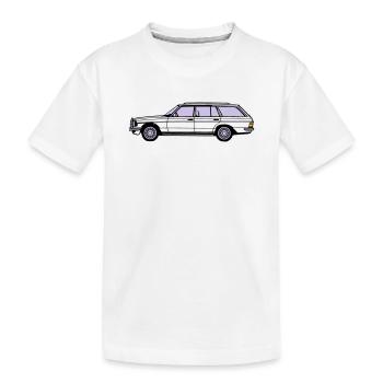 MB W123 T Model Kombi ...(25) - Kinder Premium Bio T-Shirt - Weiß - Vorne