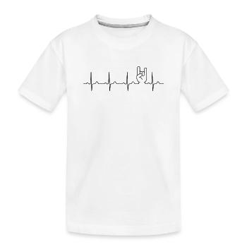Heavy-Metal EKG Pommesgabel Herzschlag Festival - Kinder Premium Bio T-Shirt - Weiß - Vorne