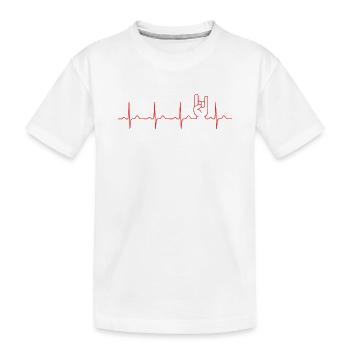 Heavy-Metal EKG Pommesgabel Herzschlag Festival - Kinder Premium Bio T-Shirt - Weiß - Vorne