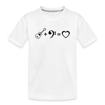 Bass Guitar Love Bas Clef Equation Bassist - Kids' Premium Organic T-Shirt - white - Front