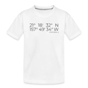 Coordonnées : Honolulu, Oahu, Hawaï - T-shirt bio Premium Enfant - blanc - Devant