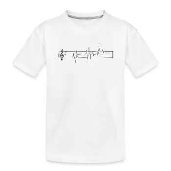 Musique Partitions Notes Battements de cœur Musiciens - T-shirt bio Premium Enfant - blanc - Devant