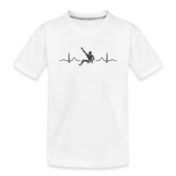 Boulderer heartbeat Bouldering Bouldering - Kids' Premium Organic T-Shirt - white - Front
