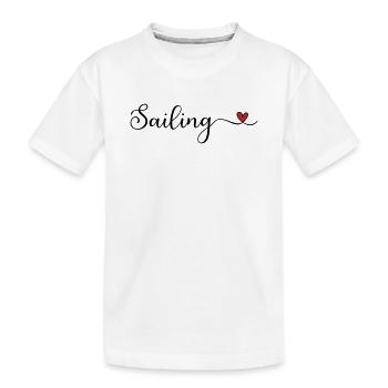 Cadeau de typographie Sailing Heart - T-shirt bio Premium Enfant - blanc - Devant
