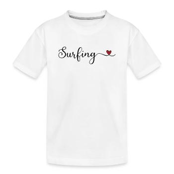Typographie du cœur du surf - T-shirt bio Premium Enfant - blanc - Devant