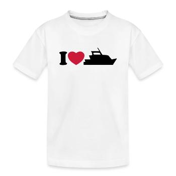 I love my yacht - Ich liebe meine Yacht - Kinder Premium Bio T-Shirt - Weiß - Vorne