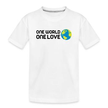 One World One Love - Kids' Premium Organic T-Shirt - white - Front