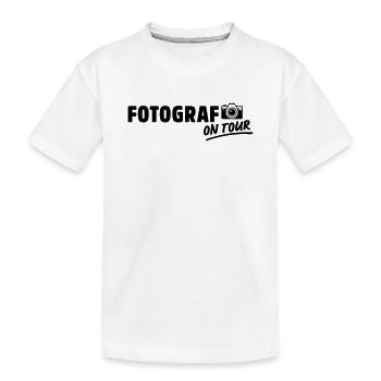 fotograf on tour - Kinder Premium Bio T-Shirt - Weiß - Vorne