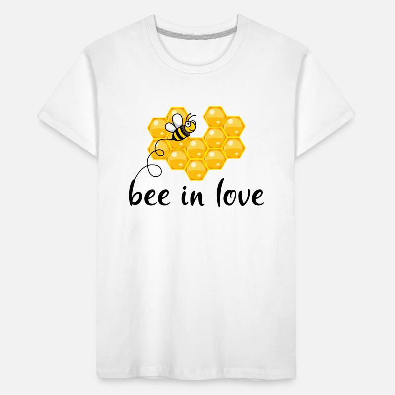bee in love comic bee bee bee heart Kids' Premium Organic T-Shirt