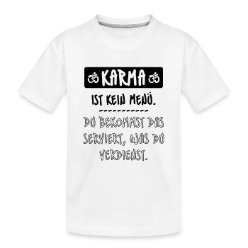 Karma, Schicksal, Buddha - Kinder Premium Bio T-Shirt - Weiß - Vorne