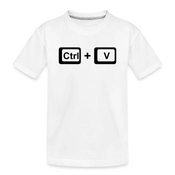 CTRL + V / Kinder Geschenk zu Vatertag / Muttertag - Kinder Premium Bio T-Shirt - Weiß - Vorne