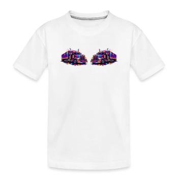 Neon-Trucks - Kinder Premium Bio T-Shirt - Weiß - Vorne