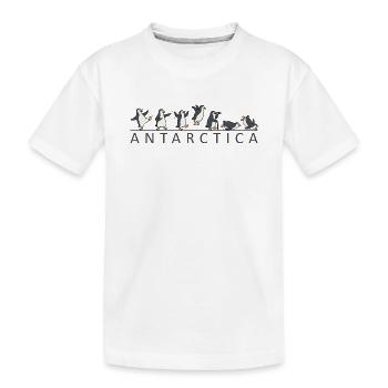 Vacances en famille en Antarctique : les manchots dans l’A - T-shirt bio Premium Enfant - blanc - Devant