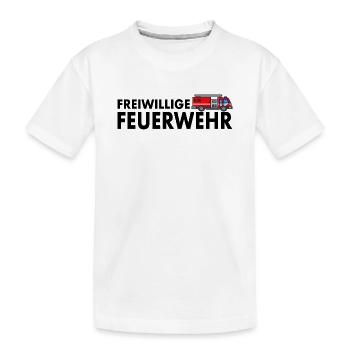 Freiwillige Feuerwehr Feuerwehrauto Feuerwehrmann - Kinder Premium Bio T-Shirt - Weiß - Vorne