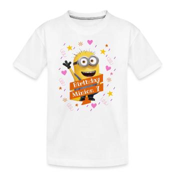 Minions Birthday Minion 7 - Kids' Premium Organic T-Shirt - white - Front