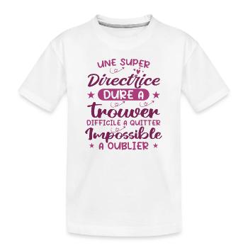 Une Super Directrice - Cadeau Directrice - T-shirt bio Premium Enfant - blanc - Devant