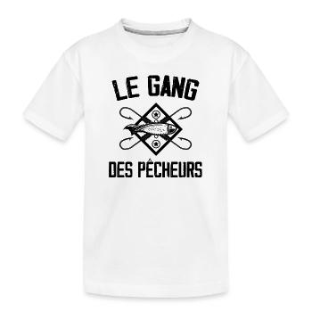 Pêche, Pêcheur, Canne à pêche - T-shirt bio Premium Enfant - blanc - Devant