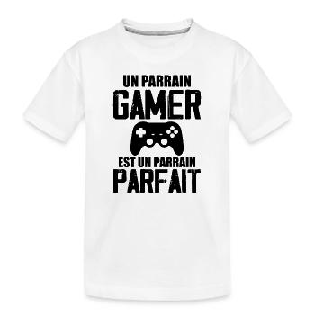 Un Parrain Gamer est un Parrain Parfait - T-shirt bio Premium Enfant - blanc - Devant