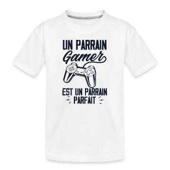 Un Parrain Gamer est un Parrain Parfait - T-shirt bio Premium Enfant - blanc - Devant