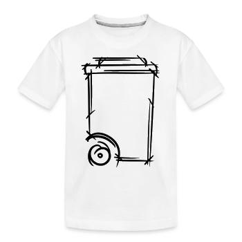 Garbage can drawing. Dustman. Garbage collection. - Kids' Premium Organic T-Shirt - white - Front