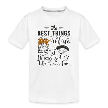 Best Things In Life Mess Up Your Hair Skydiving - T-shirt bio Premium Enfant - blanc - Devant