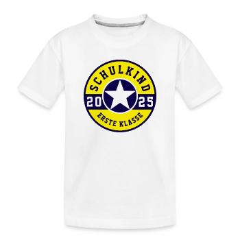 SCHULKIND 2025 - EINSCHULUNG - ERSTER SCHULTAG - Kinder Premium Bio T-Shirt - Weiß - Vorne
