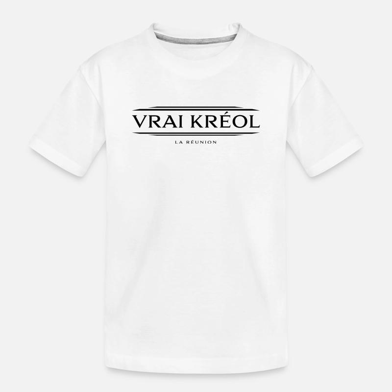Vrai Kréol Version Noir - T-shirt bio Premium Enfant - blanc