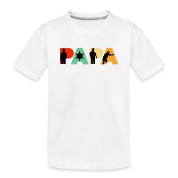 Papa Sheriff Police Officer Law Enforcement Gift - Kids' Premium Organic T-Shirt - white - Front