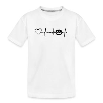 Halloween Citrouille Halloween Battement de cœur Citrouille de cœur - T-shirt bio Premium Enfant - blanc - Devant