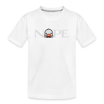 Gans Nope Mittelfinger Böse Beleidigung Ente Frech - Kinder Premium Bio T-Shirt - Weiß - Vorne